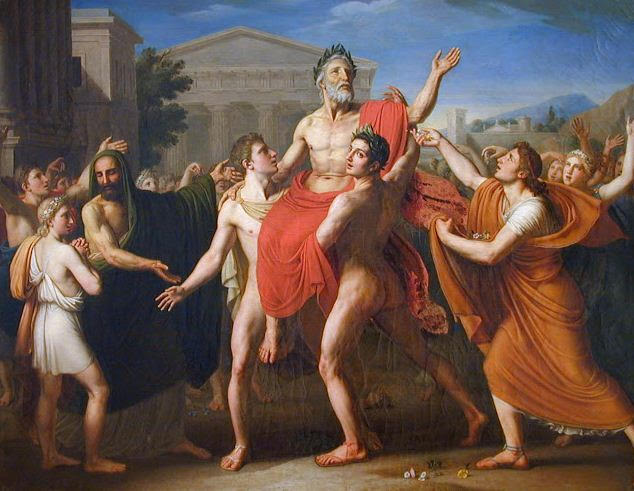 The Diagorids of Rhodes were boxing royalty in Ancient Greece ... as Degeorge, Diagoras porté en triomphe par ses fils, 1814