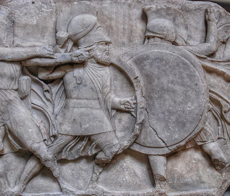 Greek hoplites in battle