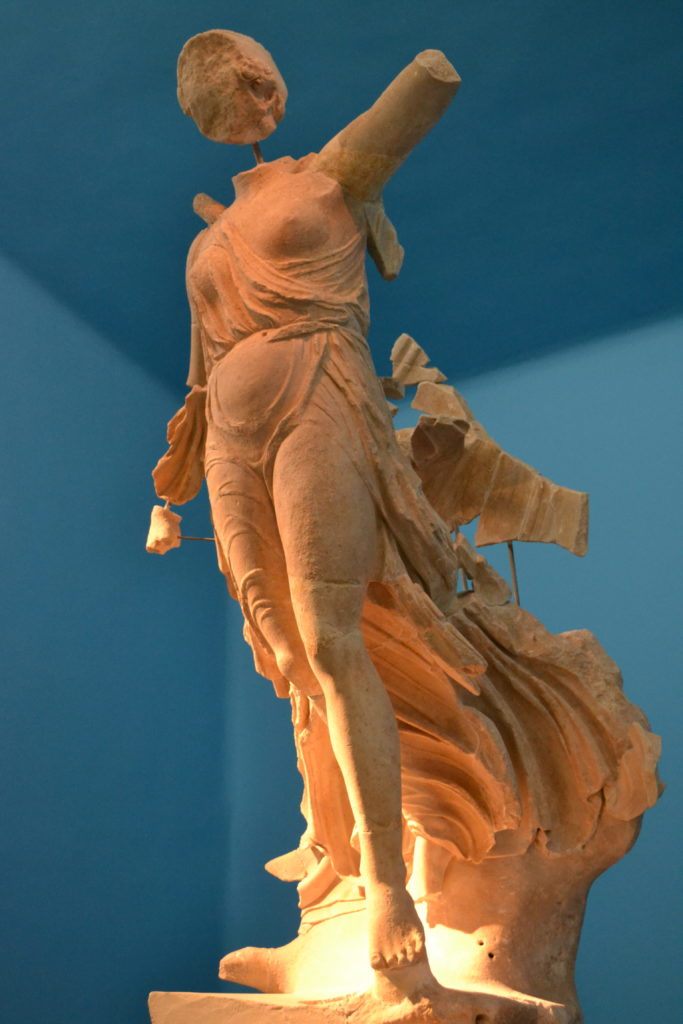 Statue of Nike, Goddess of Victory in the Archaeological Museum of Ancient Olympia